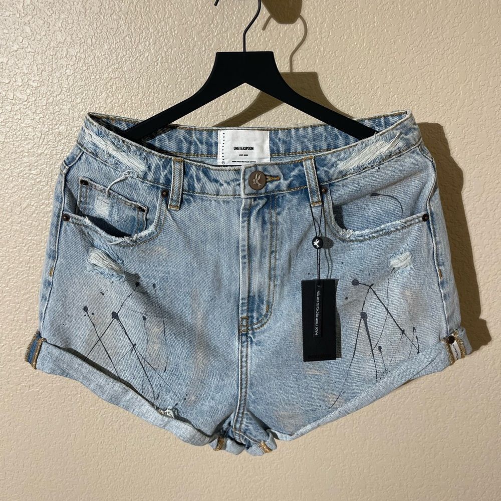 One Teaspoon Sky Blue Jean Shorts